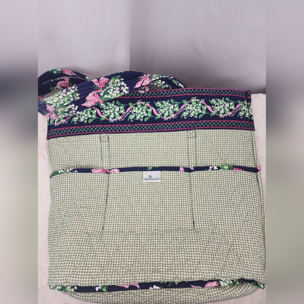 1999 Vintage Retired Vera Bradley Return to Happiness Navy Pink Bows Large Tote - Picture 13 of 16